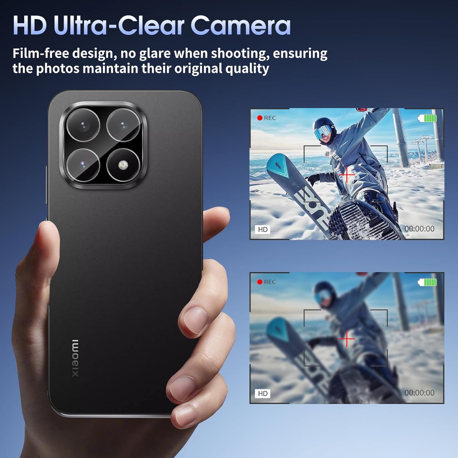 Set 2 folii sticla securizata 9H protectie camera compatibile cu Xiaomi 15T negru 0.33mm