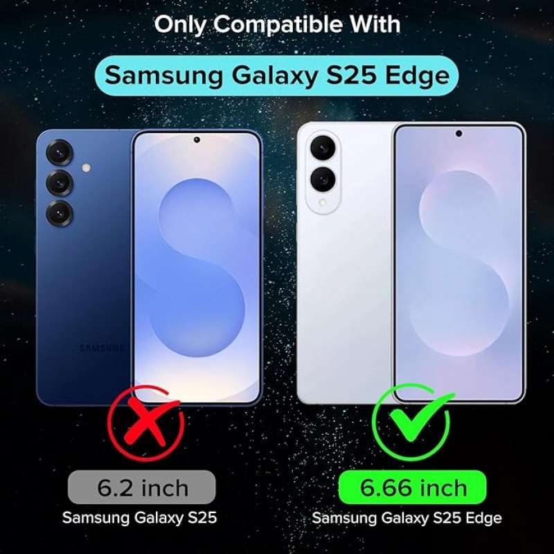 Compatibil cu Samsung Galaxy S25 Edge – protectie pentru ecran, [Pachet 2+2] Sticla securizata + protectie pentru lentila camerei, [Anti-zgarieturi] [Fara bule], duritate 9H, HD