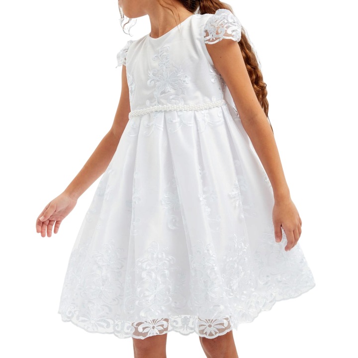 Rochie de fetite, ZOYA Fashion, Grace, Tul, Alb, 140 CM