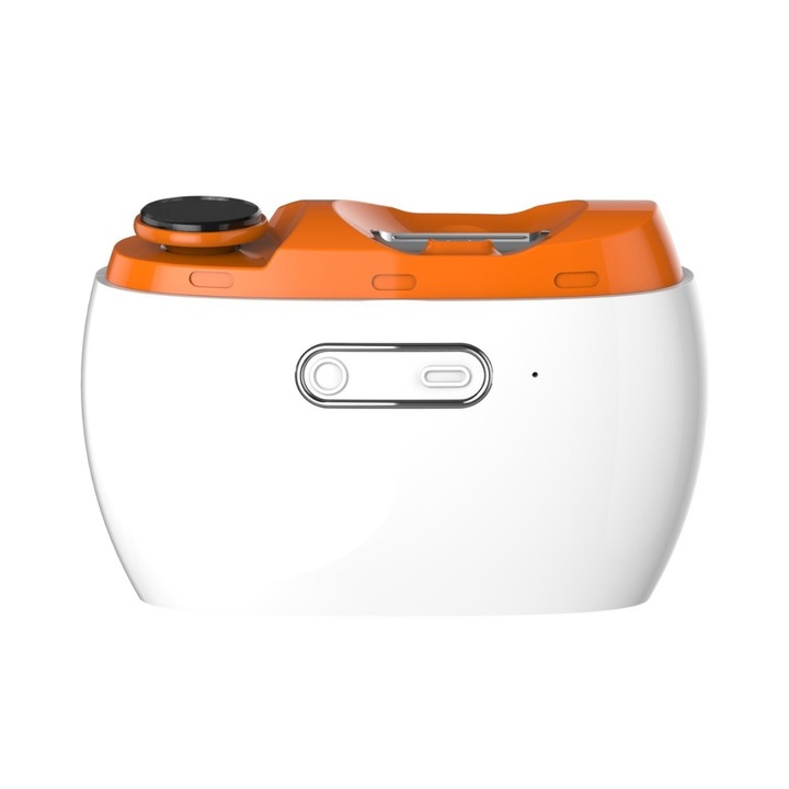 Pila electrica pentru unghii, multifunctionala, cu protectie anti-ciupire, compacta si portabila, alb/portocaliu