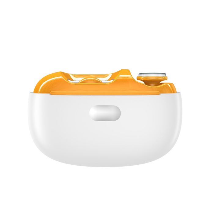 Pila electrica pentru unghii, multifunctionala, cu protectie anti-ciupire, compacta si portabila, alb/portocaliu