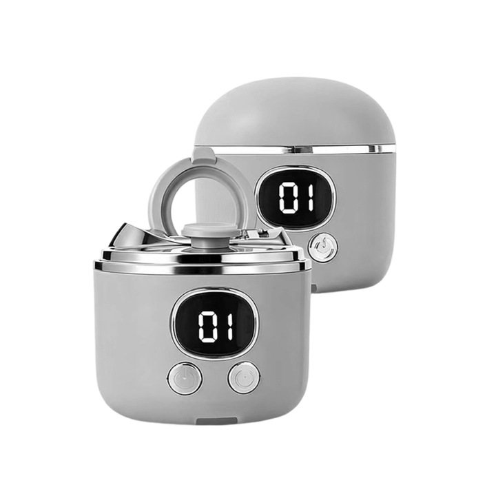 Pila electrica pentru unghii, multifunctionala, cu protectie anti-ciupire, compacta, gri