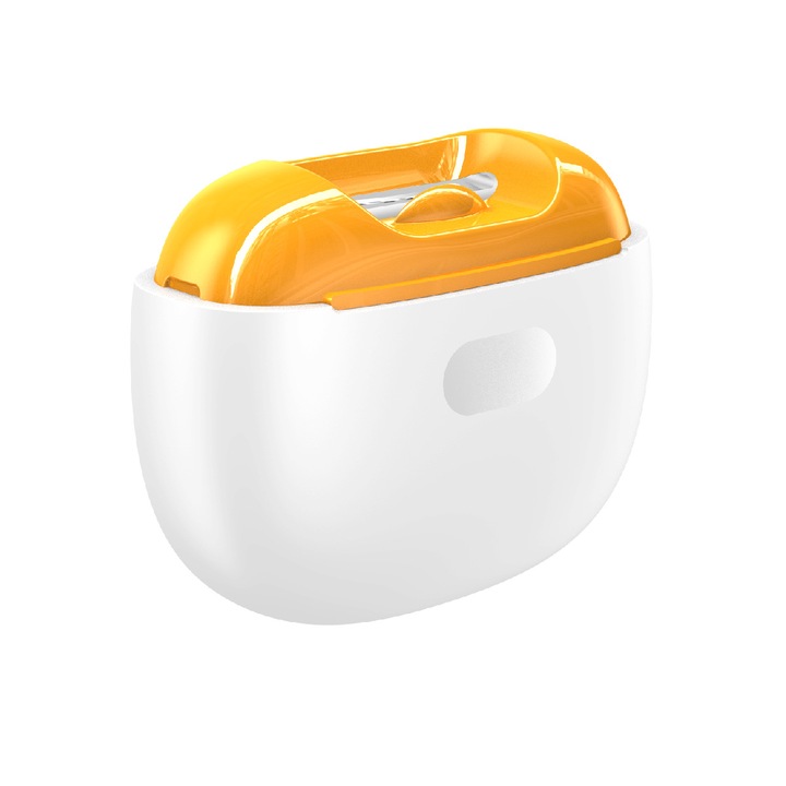 Pila electrica pentru unghii, multifunctionala, cu protectie anti-ciupire, compacta si portabila, alb/portocaliu