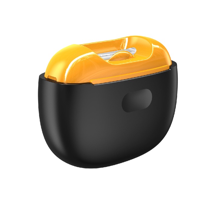 Pila electrica pentru unghii, multifunctionala, cu protectie anti-ciupire, compacta si portabila, negru/galben