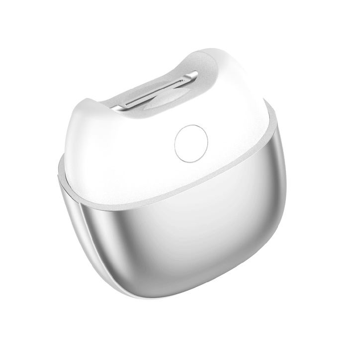 Pila electrica pentru unghii, multifunctionala, cu protectie anti-ciupire, compacta si portabila, argintiu/alb