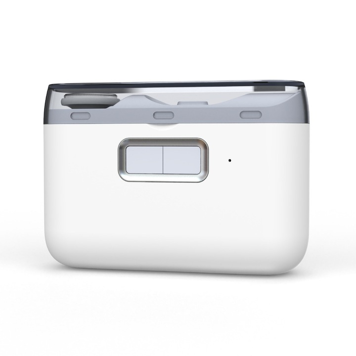 Pila electrica multifunctionala pentru unghii, design compact, protectie anti-ciupire, alb