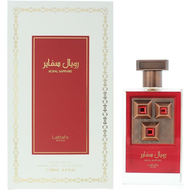 Lattafa Pride Royal Sapphire Apa De Parfum 100ml Unisex – Parfum Oriental Elegant, Note Florale si Lemnoase, Ambar si Mosc, Persistenta Indelungata