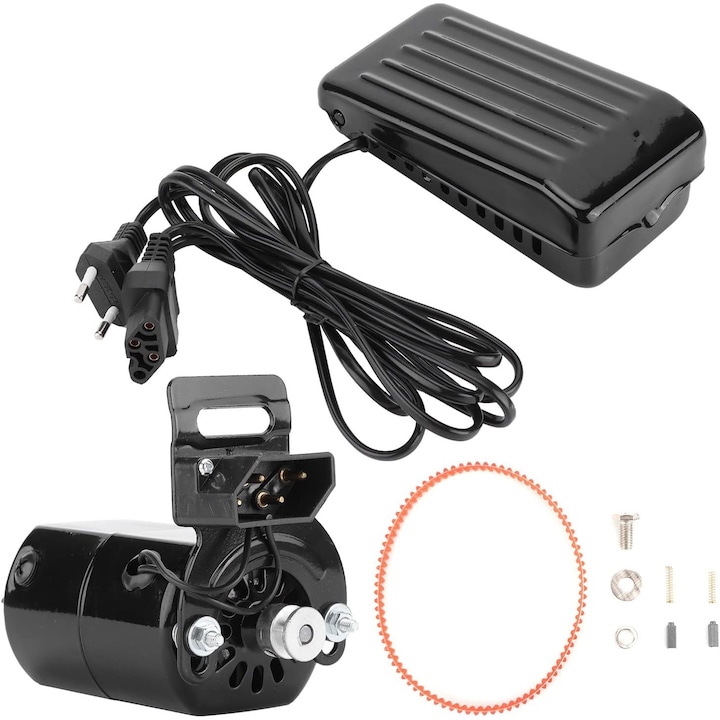 Мотор за шевна машина 180W с педално управление, 220V, Комплект за смяна за домашни шевни машини, 220V, Черен