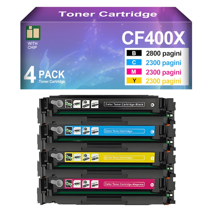 Cartus toner compatibil set 4BK/C/M/Y 9900 pagini multicolor