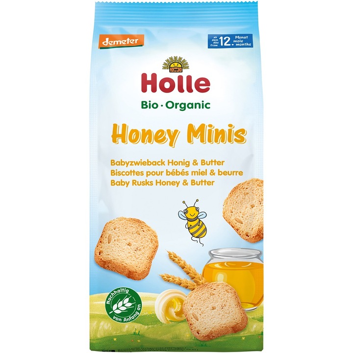 Pesmeti cu miere si unt pentru copii, +1 an bio, 100g