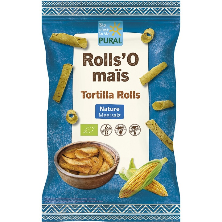 Tortilla rolls cu sare de mare, fara gluten bio, 125g