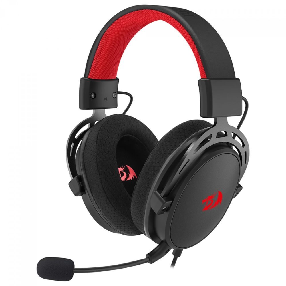 Casti Gaming cu fir Redragon Cragblade, microfon omnidirectional detasabil, difuzoare 53mm, design ergonomic, control volum, buton ON/OFF, Negru