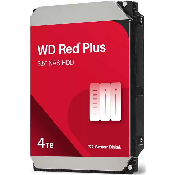 Хард диск WD Red Plus, 4TB NAS, 3.5", 128MB, 5400RPM
