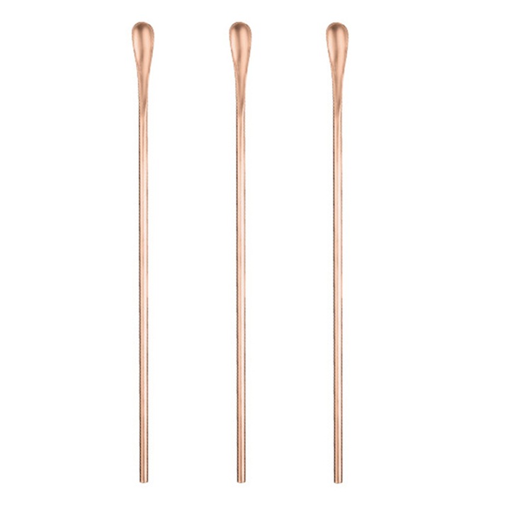 Betisoare de amestecat cafea cu maner lung din otel inoxidabil 304, 3 lingurite pentru cocktailuri, lingurite pentru amestecat bauturi de 26, 6 cm