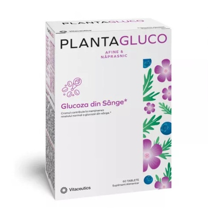 Plantagluco Afine & Napraznic, Vitaceutics, Suport Natural pentru Glicemie, 60 comprimate