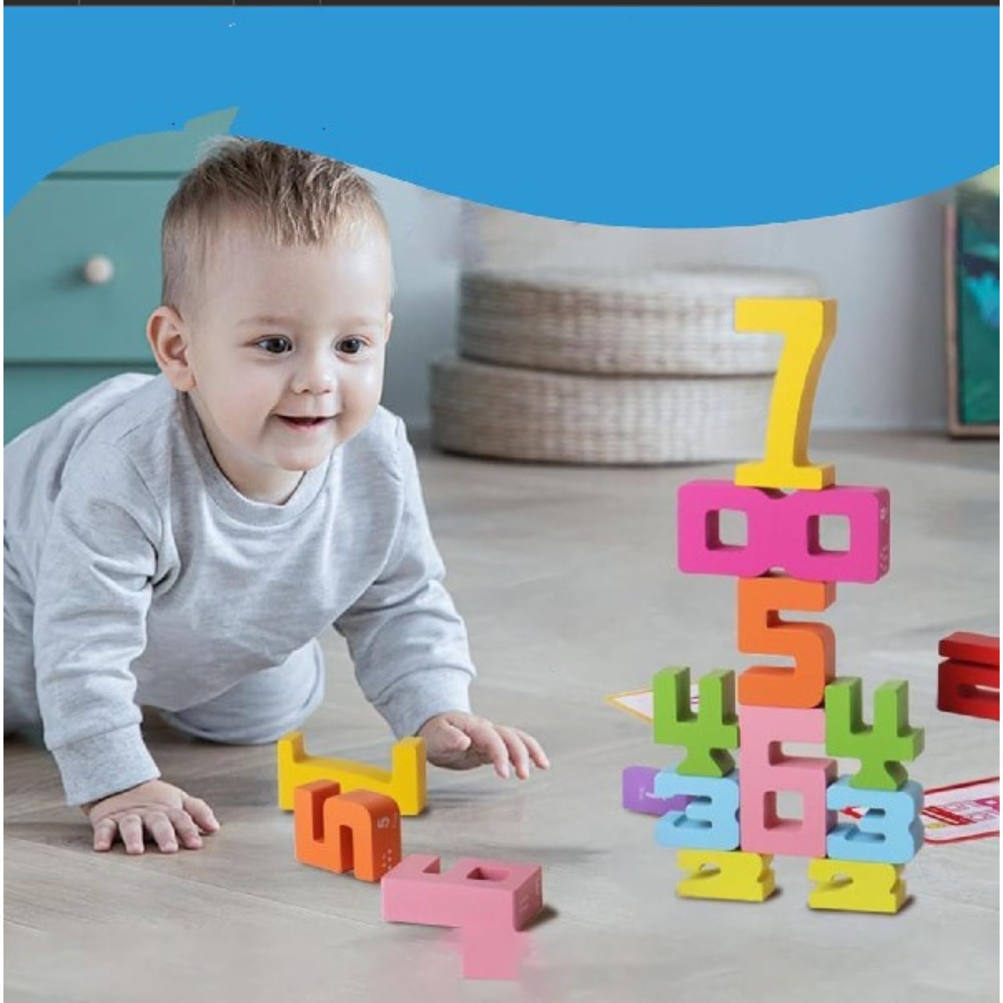 Puzzle lemn, numere, 20 bucati, inspirat de metoda Montessori