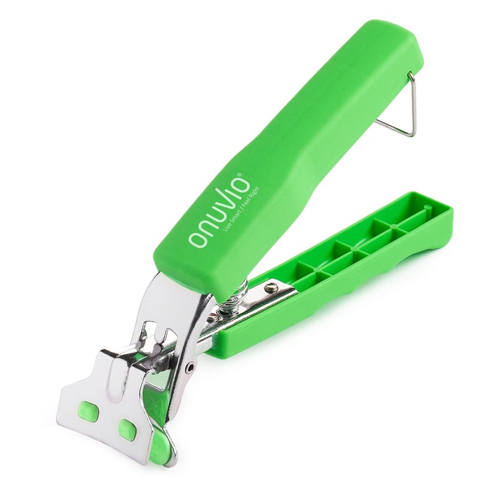 Univerzális csipesz típusú fogantyú forró edényekhez, lábasokhoz, serpenyőkhöz és tepsikhez, csúszásmentes, zárrendszerrel, rozsdamentes acél, hőálló, 17, 5 × 4 cm, Onuvio® – Zöld