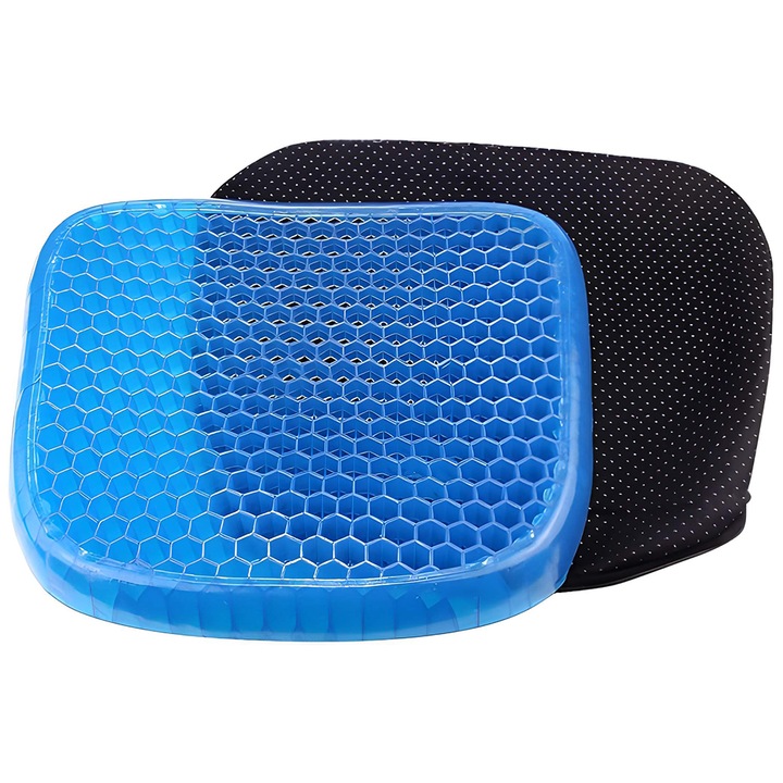 Perna ortopedică cu gel Teno, egg sitter, albastru, portabilă, husa detașabilă