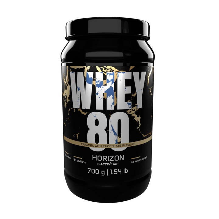 Activlab WHEY 80 Horizon суроватъчен протеин концентрат на прах, 700 g, вкус карамел с шоколад
