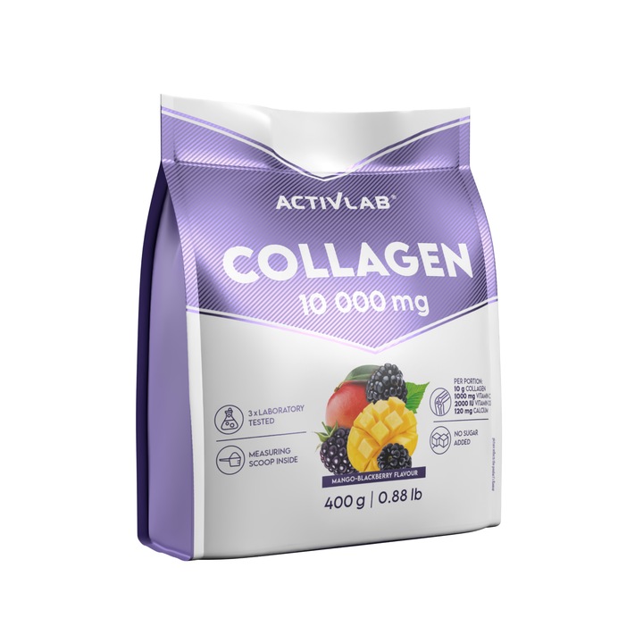 Activlab Collagen 10 000 mg хидролизиран колаген тип II на прах, 400 g, вкус манго-къпина