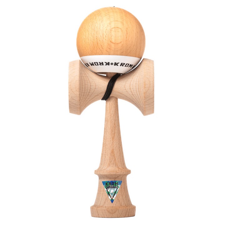 Kendama Krom POP, lemn de fag, multicolor, pentru 6 ani, set cu ata de rezerva si stickere