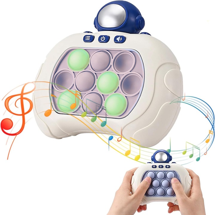 Интерактивна електронна играчка с балончета с дизайн на астронавт - Интелигентна игра с множество режими - Идеален релаксиращ артикул за всички възрасти