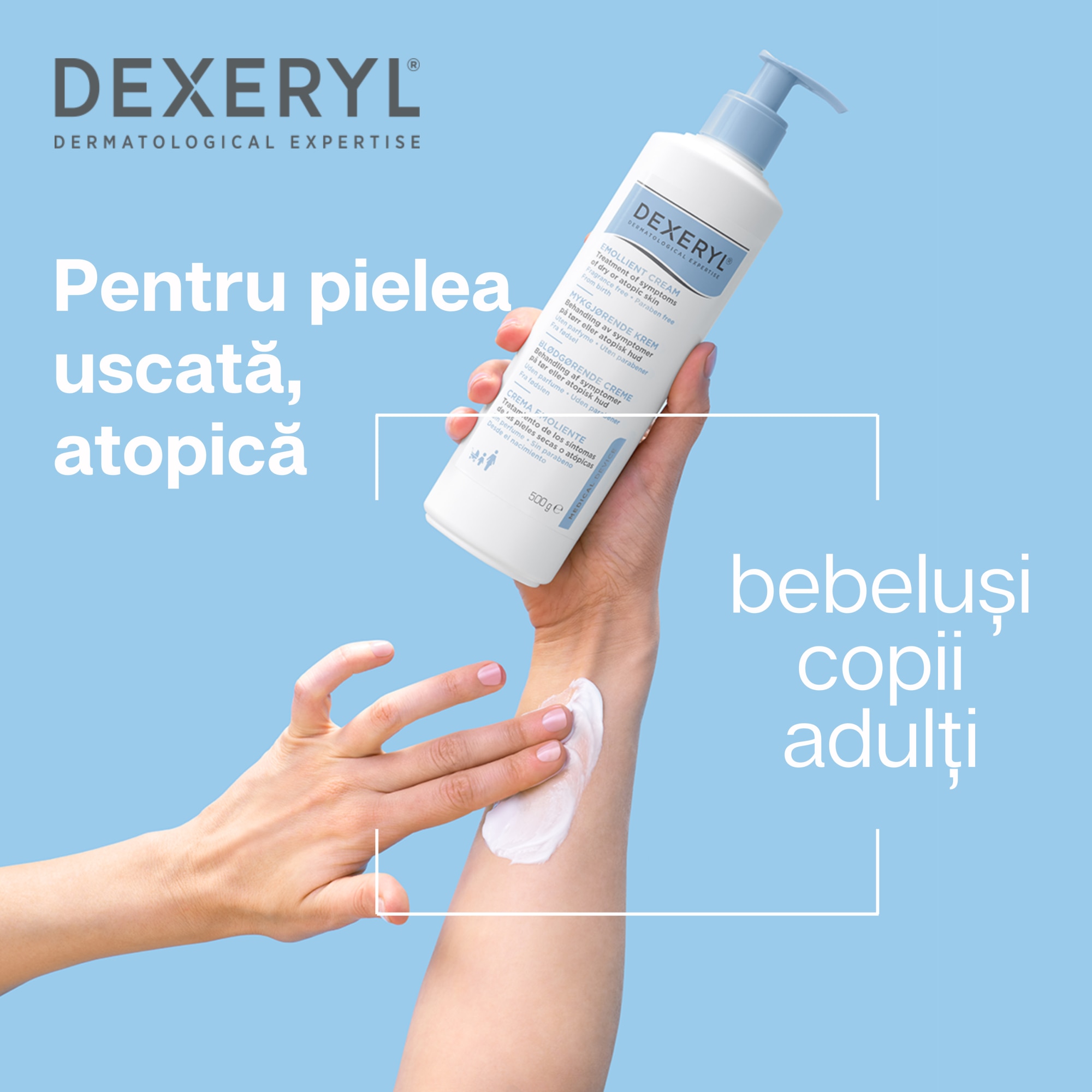 Crema Emolienta Dexeryl, piele uscata atopica, 500 gr - eMAG.ro