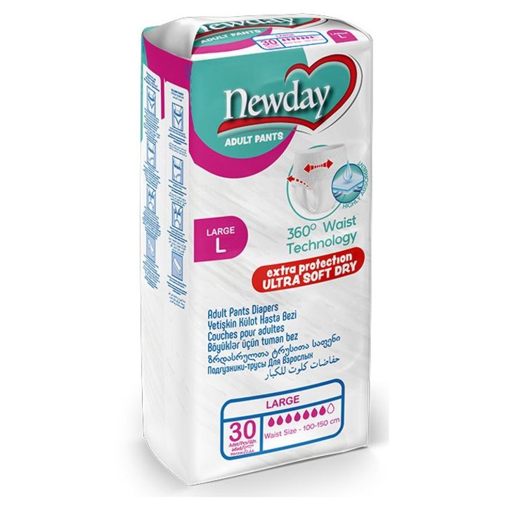 Newday felnőtt pelenkanadrág - L, (100 - 150 cm), 30 db
