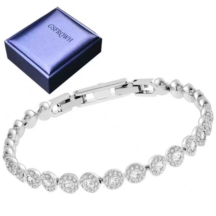 Bratara argint fete GSFRQWH® bratara tennis argint, incrustata cu diamante