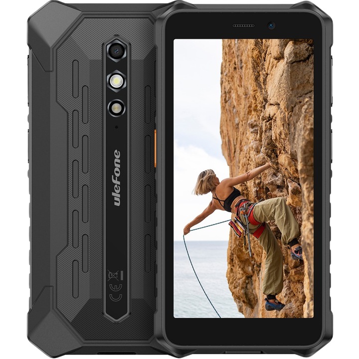 Мобилен телефон Ulefone RugKing 2 Pro, 4G, Dual SIM, IPS 5.45" 90Hz HD+, осемядрен, 4GB RAM/128GB, фенерче, NFC, IP68/IP69K, Android 15, черен