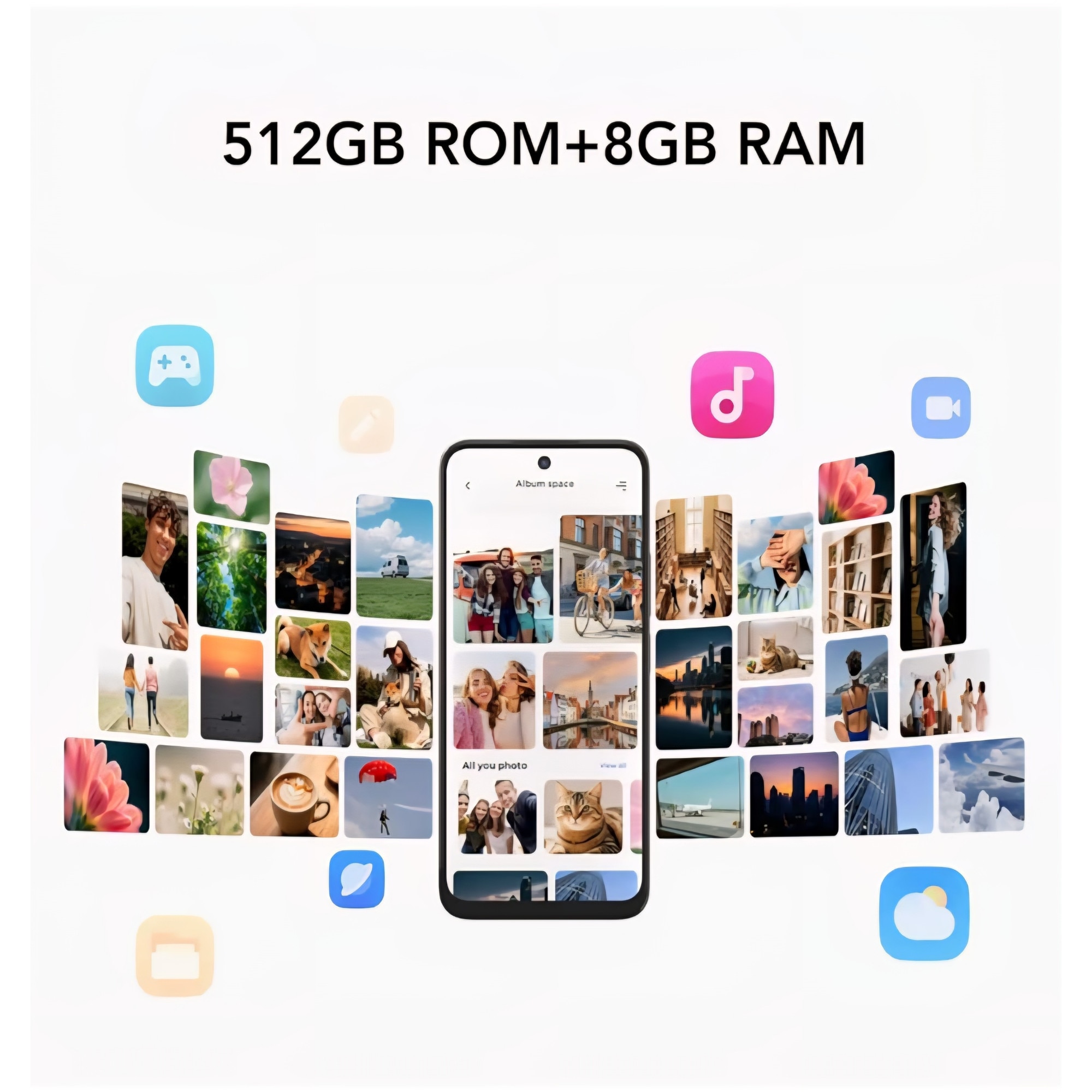 Telefon mobil TCL 60 SE, Dual SIM, ecran 6, 7” HD+, 8 GB RAM + 512 GB stocare, camera duala 50 MP, baterie 5200 mAh, Android 15, difuzoare stereo, deblocat, Blizzard White