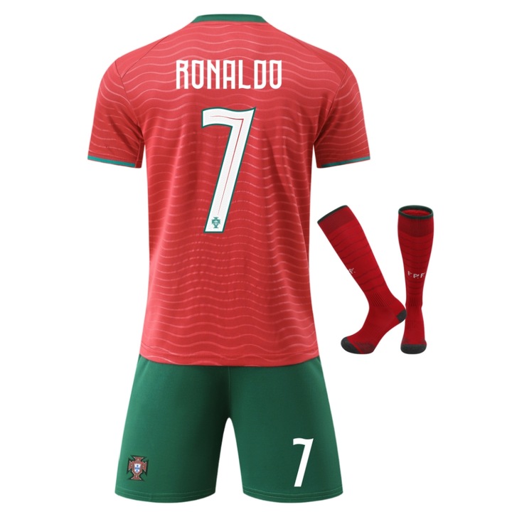 Спортна екипировка за деца, Световно първенство Португалия Роналдо Футболен екип Комплект, Червен