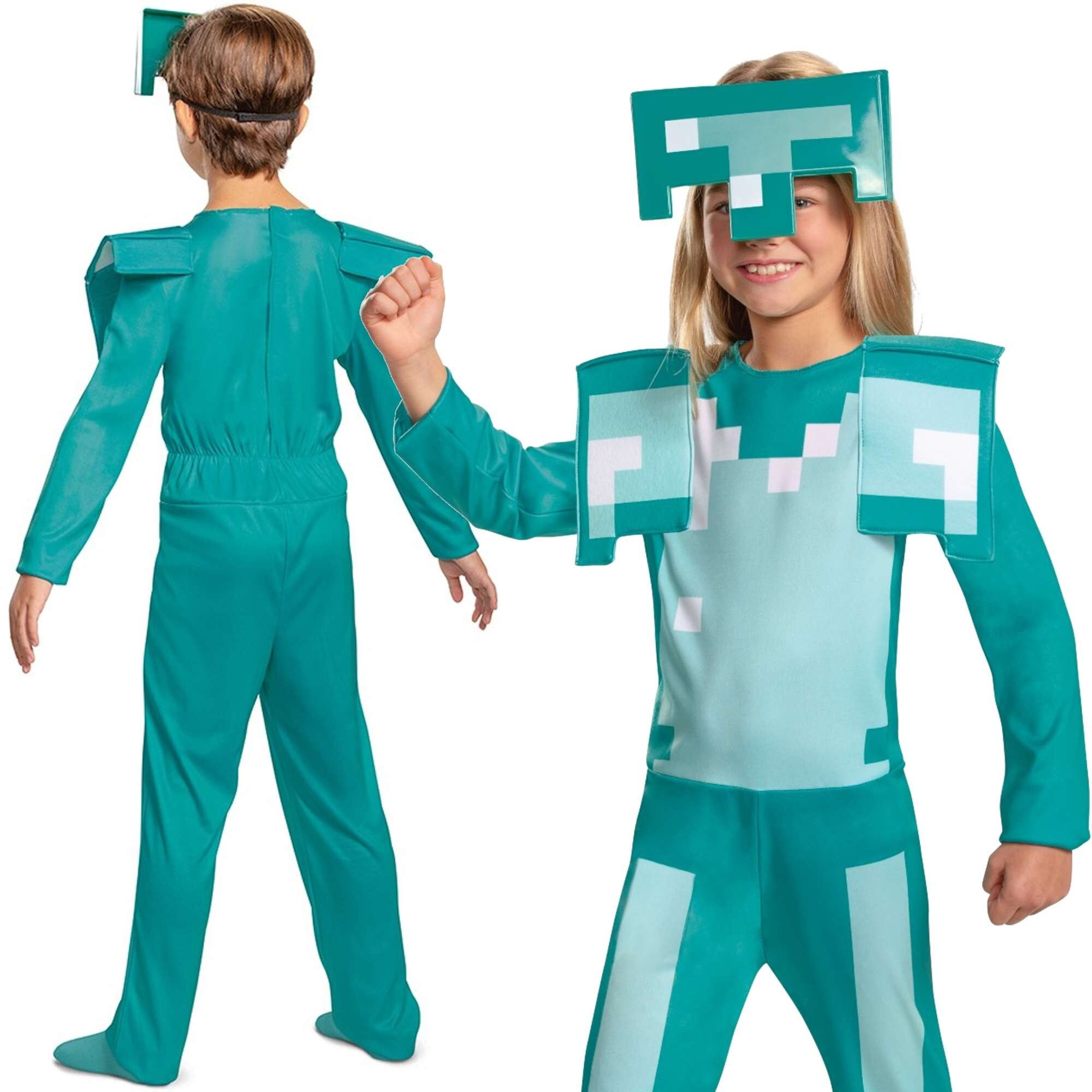 Costum Minecraft, costum de carnaval cu armura de diamant 127–136 cm 7 ...