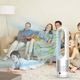 Преносим климатик, Bedee®, без лопатки за максимална безопасност, 90° осцилация, 8 регулируеми нива на скорост на вятъра, 35dB шум, 9-часов таймер, с LED дисплей, с дистанционно управление, 56*14 см, бял