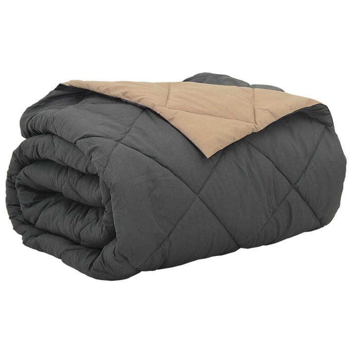 Pilota de vara vidaXL, Antracit si Taupe 220 x 240 cm Microfibra