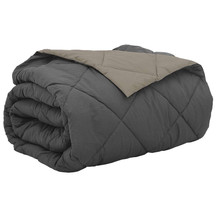 Pilota de vara vidaXL, Gri deschis si antracit 240 x 260 cm Microfibra