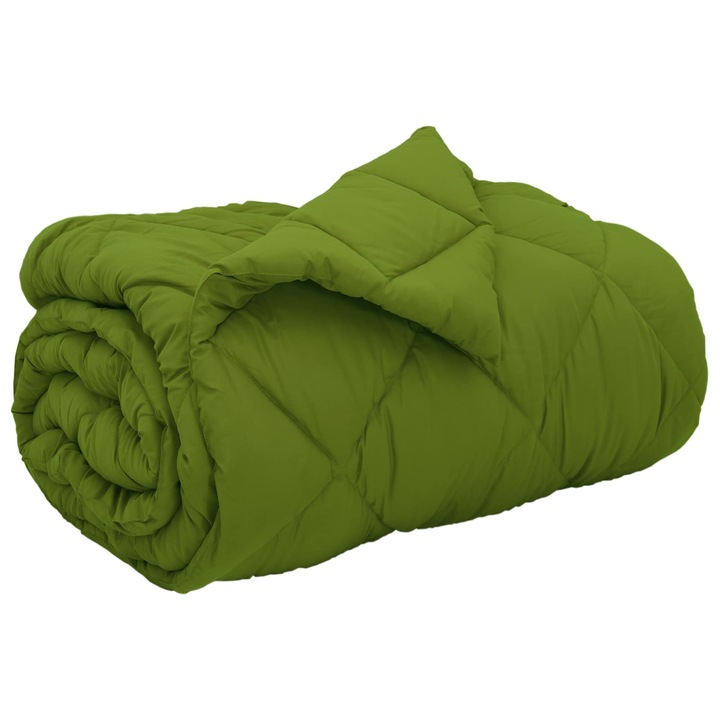 Duvet de iarna vidaXL, Verde 200 x 135 cm Microfibra