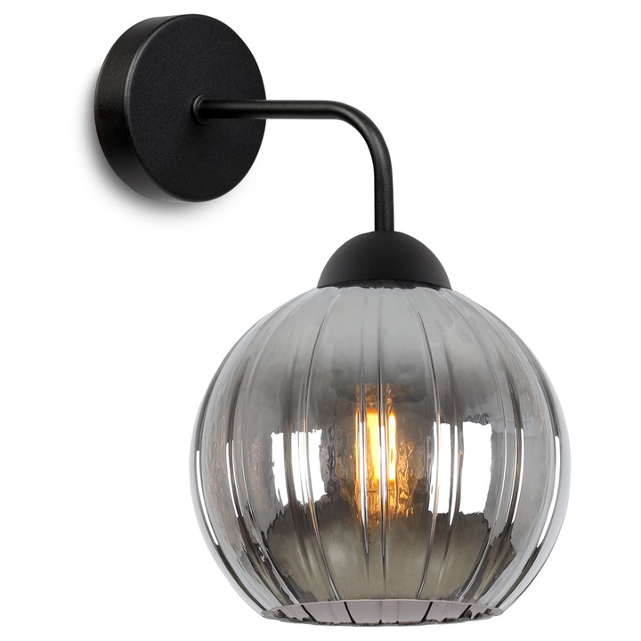 Lampa aplica Costa negru 1 bec glob grafit E27