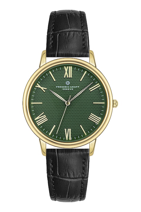 Frederic Graff, Часовник с кожена каишка, Златист, Черен