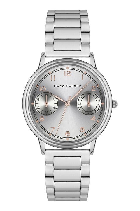 Marc Malone, Часовник от неръждаема стомана и лого, Сребрист