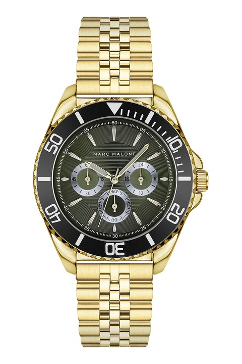 Marc Malone, Ceas cronograf din otel inoxidabil, Auriu