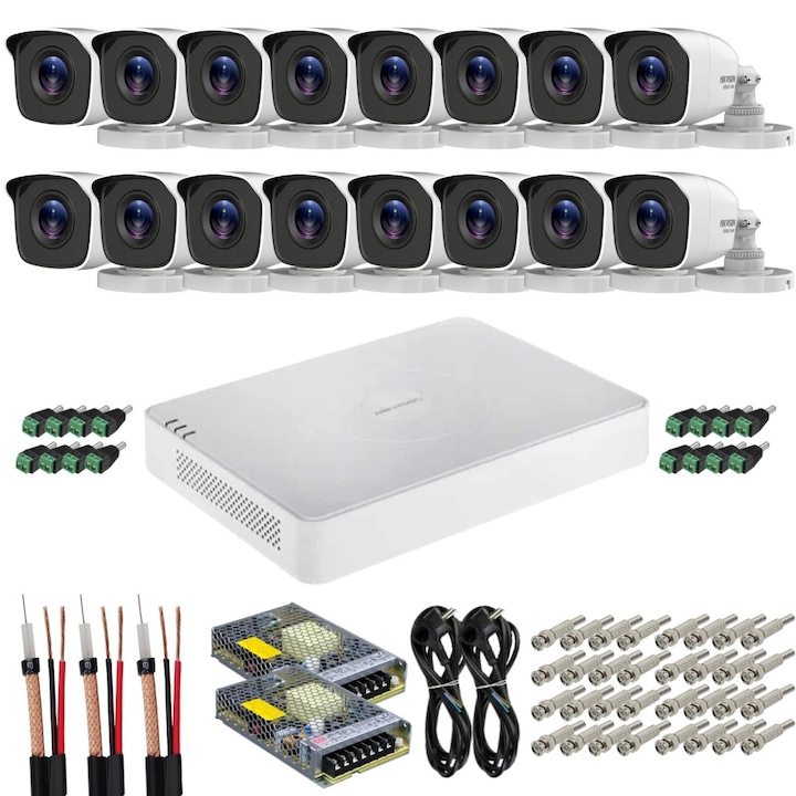 Sistem de camere de supraveghere Techage, 8CH NVR si 2 camere, detectie umana AI, rezolutie 4MP, 1T