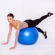 Фитнес топка за гимнастика, йога, аеробика, пилатес, SNM, 65 x 65, синя, PVC, подобряване на стойката на тялото и намаляване на болките в гърба, особено в лумбалната област, укрепване на мускулите на корема, глутеусите и гърба