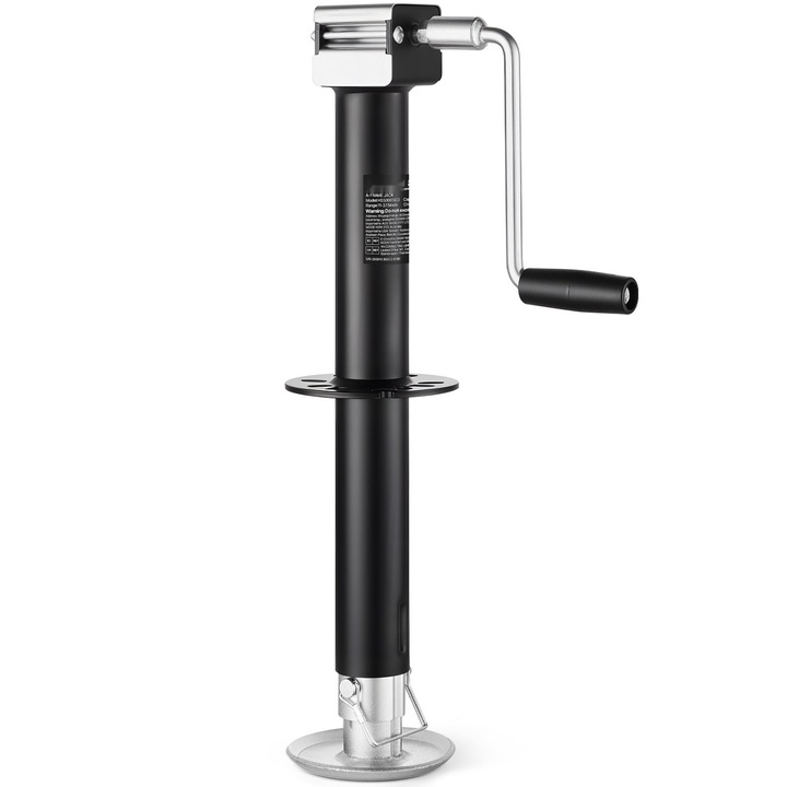 Cric de remorca, Cadru in A, Capacitate 2267 kg, Cursa 381 mm, Picior reglabil 7 niveluri, Actionare cu burghiu fara fir, Pentru rulote si remorci utilitare/barci