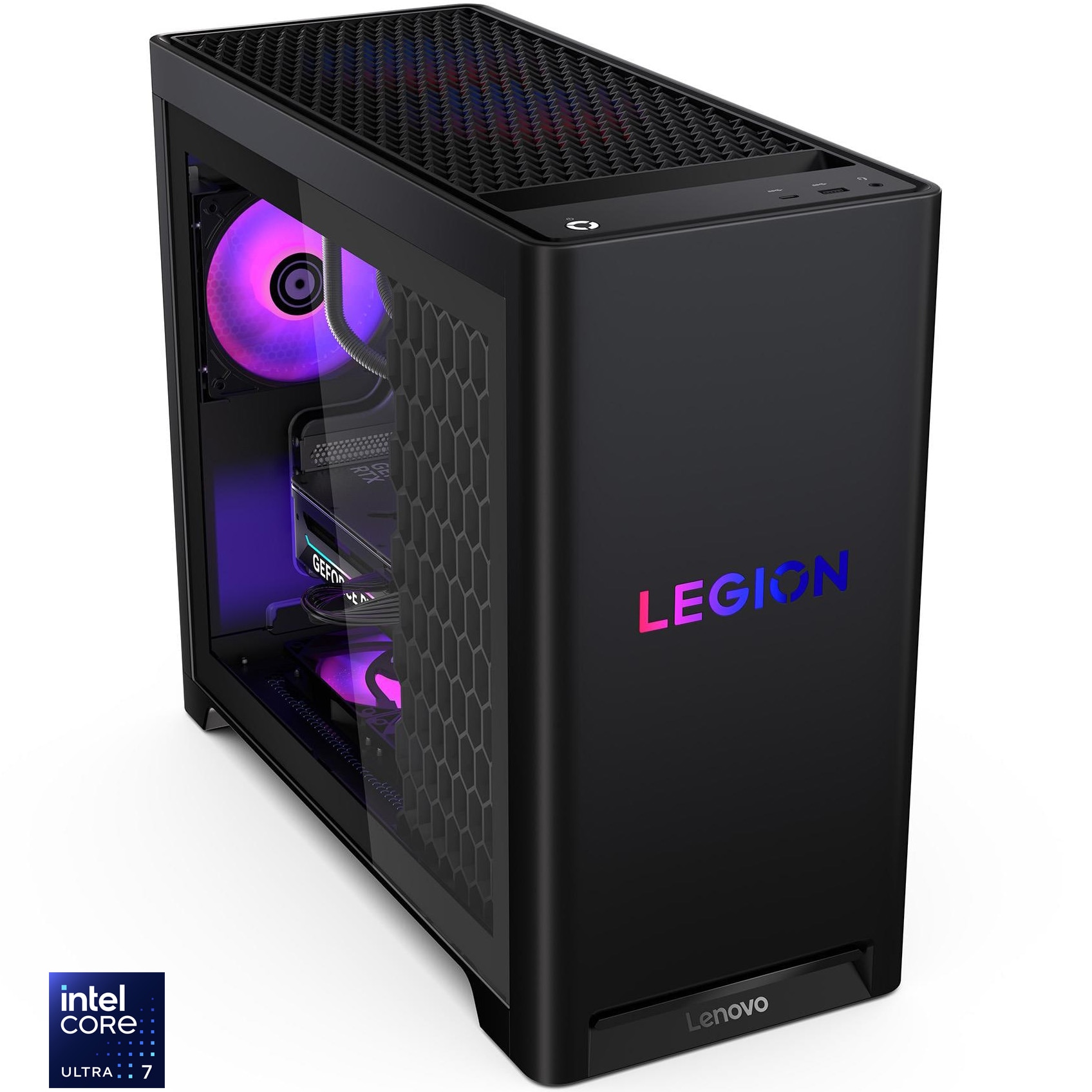 Sistem Desktop PC Gaming Lenovo Legion T5 30IAS10 cu procesor Intel® Core Ultra 7 265K pana la 5.5GHz, 48GB DDR5, 1TB SSD, NVIDIA® GeForce RTX™ 5070 Ti 16GB GDDR7, No OS, Eclipse B