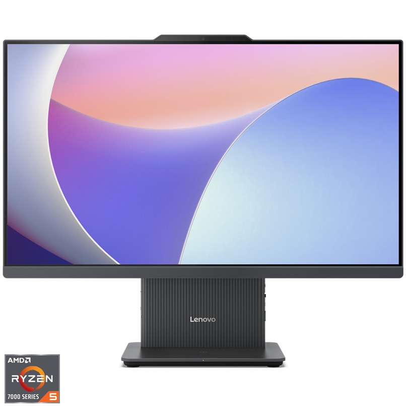 Sistem All-in-One Lenovo IdeaCentre AIO 24ARR9 cu procesor AMD Ryzen™ 5 7535HS pana la 4.55GHz, 23.8" Full HD, IPS, 16GB DDR5, 512GB SSD, AMD Radeon™ 660M Graphics, No OS, Luna Gre