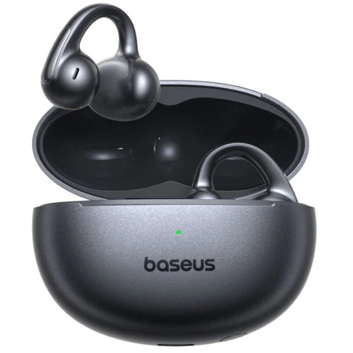 Căști wireless, Baseus, in ear, Bluetooth 6.0, 9 ore autonomie, negru
