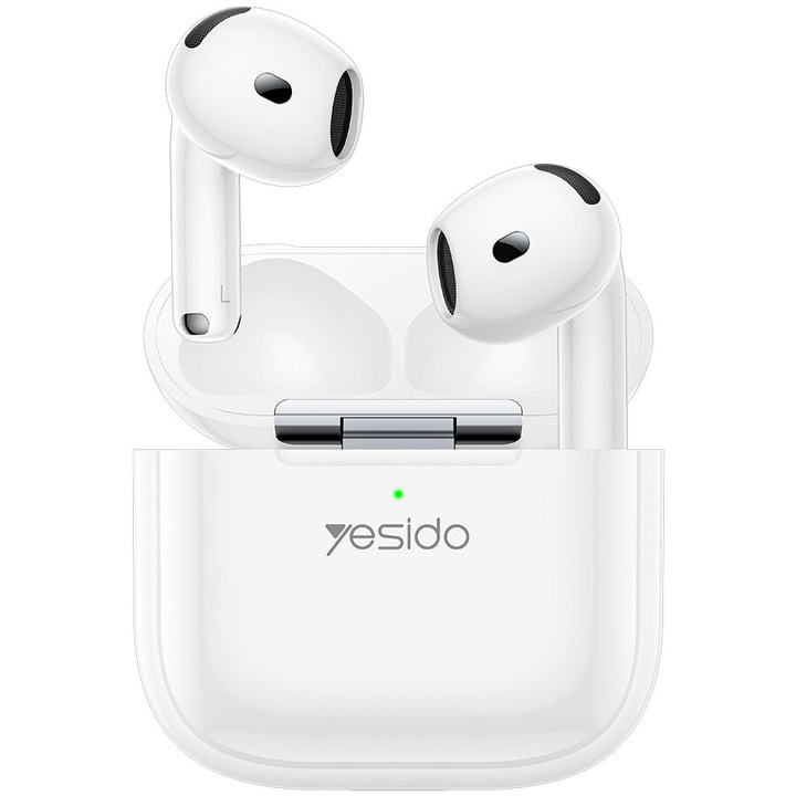 Yesido TWS31 vezeték nélküli fülhallgató, Bluetooth 5.4, fehér, in ear, 4 óra üzemidő