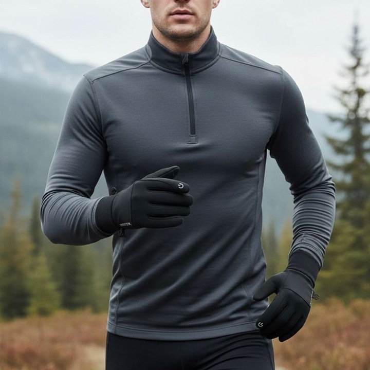 Manusi de Toamna Iarna, Marime XL, Negru, Impermeabil, Ecran Tactil, HIPOLAR