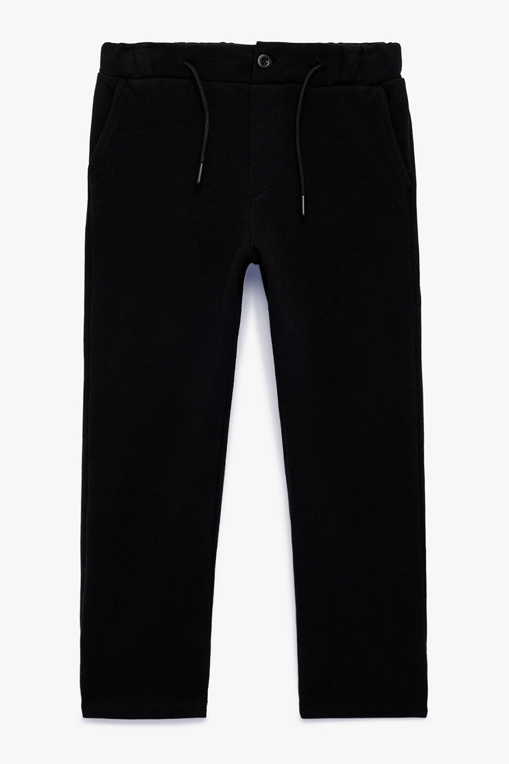 KOTON, Pantaloni uni cu snur, Negru, 134-140 CM